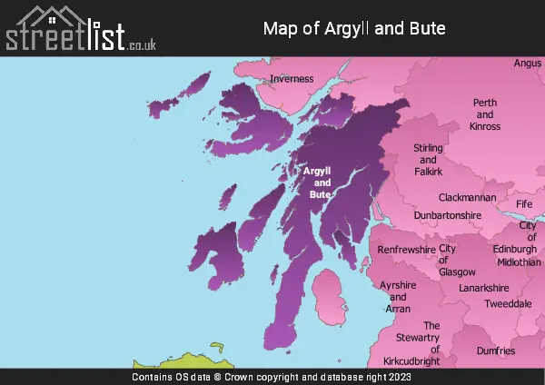 Map of Argyll and Bute
